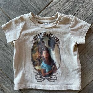 Beige Kids Shirt with Shania Twain Graphic